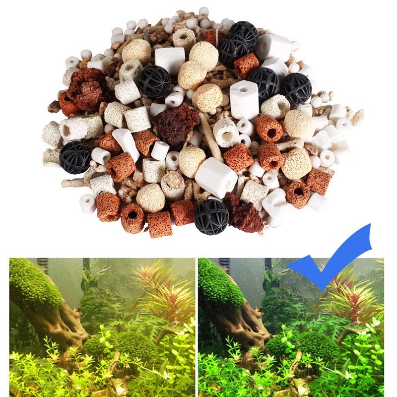 GOLDEAL Bio Balls Ceramic Rings Set, Aquarium Biological Filter Media with Mesh Bag for Fish Tank and Pond, Fish Tank Filter, Decorations, Accessories (1.1lb,1Pack) - Image 2